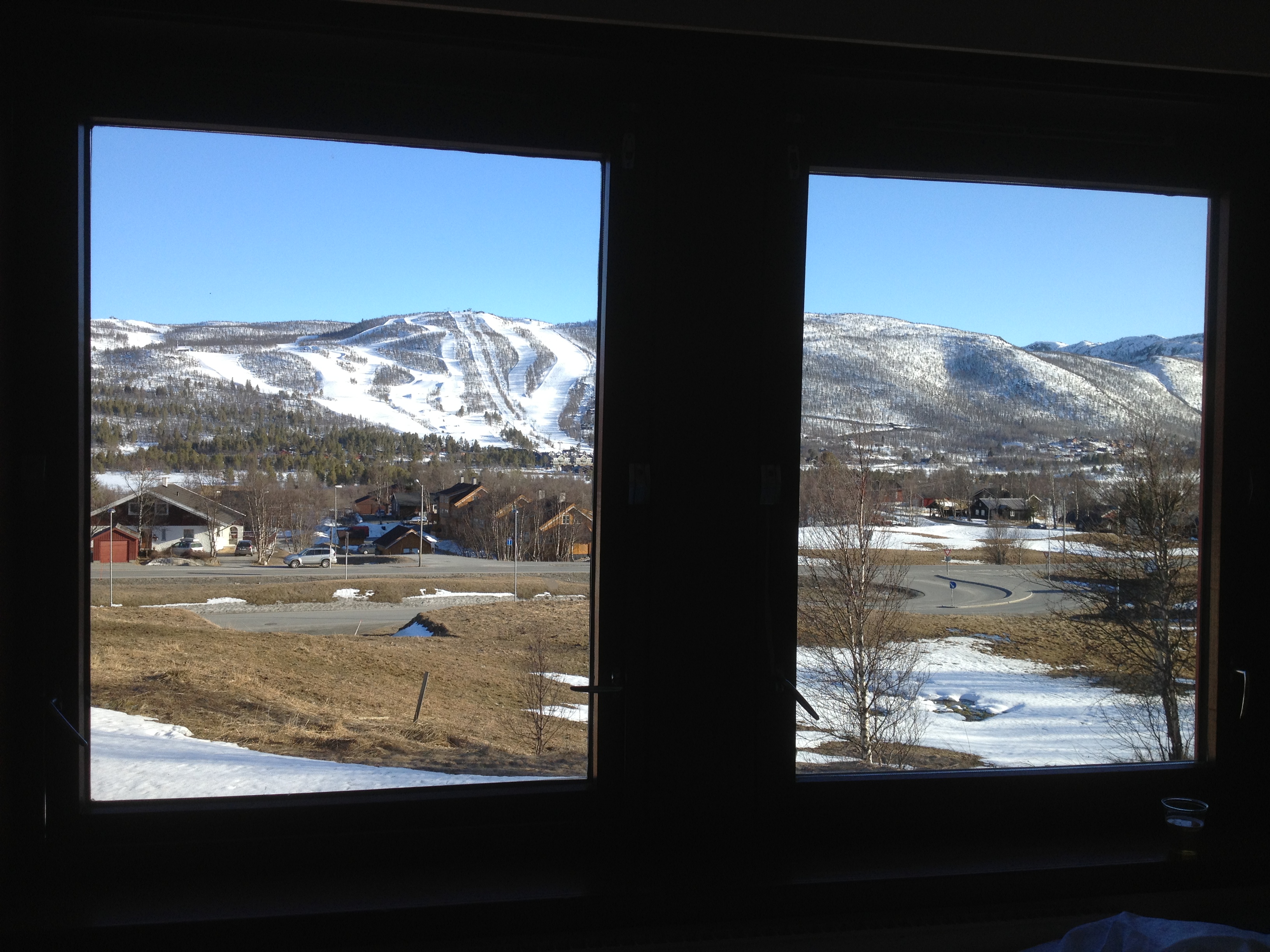 From our bedroom window at the Geilo Hotel