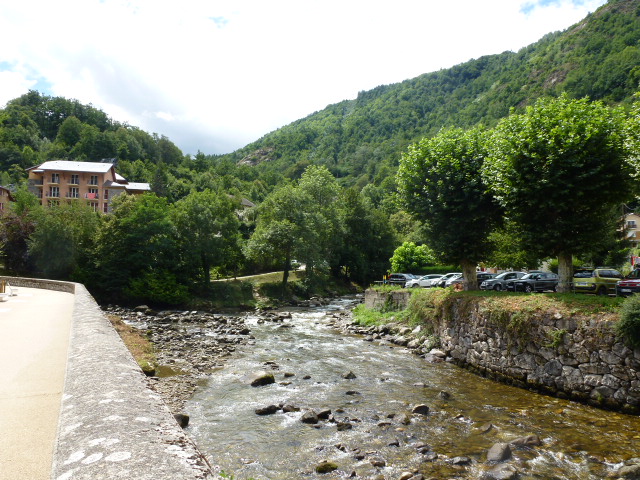 The meeting of the Ariege and the Oriege rivers